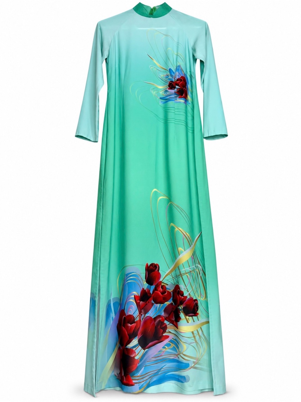 Handmade Vietnamese Ao Dai (chest 94cm, waist 80cm) back zip no pants